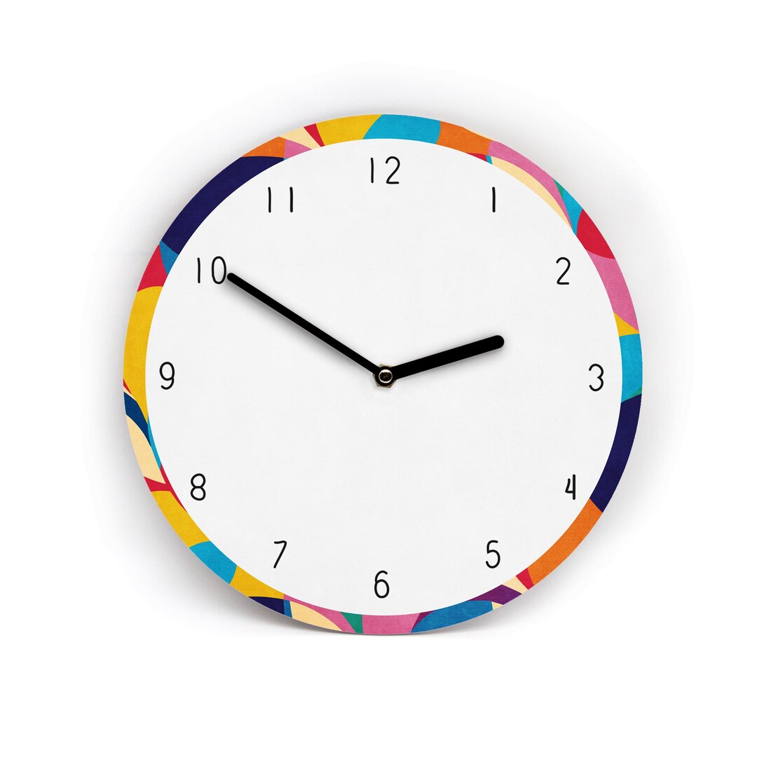 Wall Clock With Colorful Border - Easy-to-read Wall Clock in Three ...