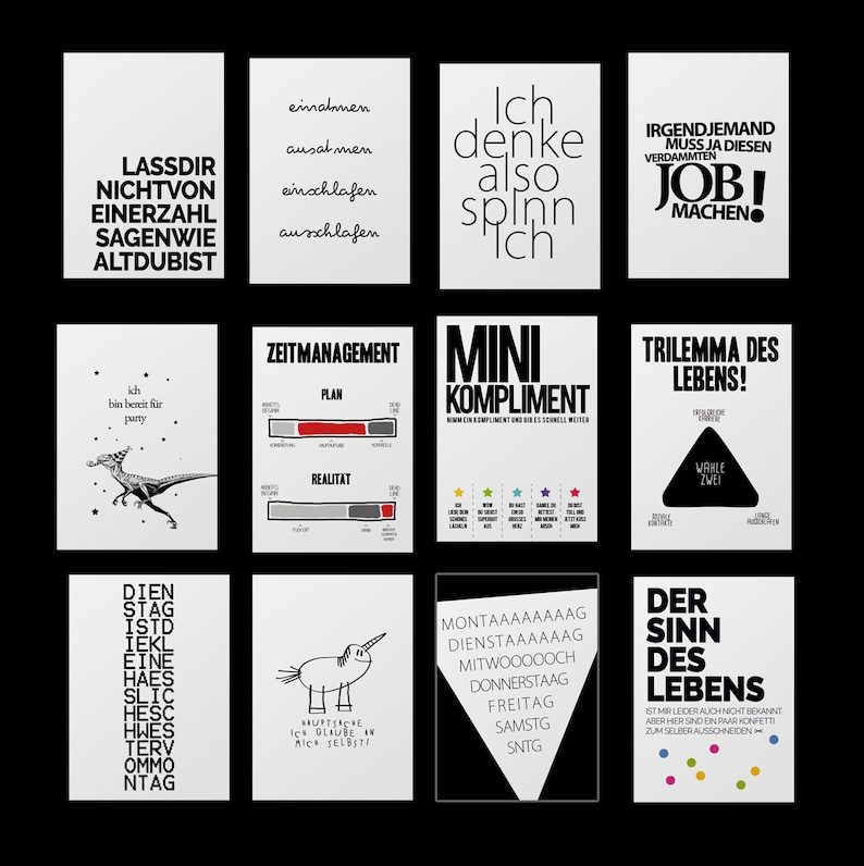 40 Sprüche Postkarten Coole und lustige Spruch Karten Etsy.de