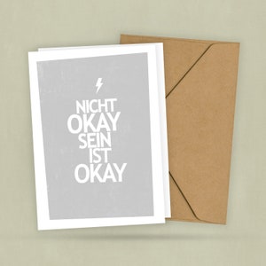 Postcard - not being OKAY is okay - mindfulness phases of life - burnout - advice for a good mindset - crisis avoidance - coaching - 2 cards