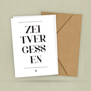 Postkarte - Einwort - Zeitvergessen - Schöne Wörter - Zum Nachdenken - EIGENES Wort möglich - Fantasiereise - 2 Karten und 1 Umschlag