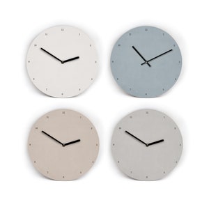 Wall clock in Scandinavian colors and style - Small numbers - Minimalist - 8 colors - 3 sizes available - Small to large - Silent clock movement