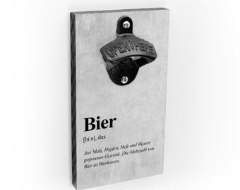 Wall bottle opener - definition beer - dictionary style - with magnet - cool and fun decoration for the kitchen