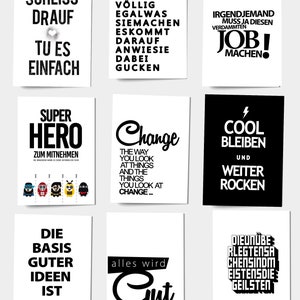ANPACKEN & MOTIVIEREN - 9 lustige Sprüche Postkarten zum Thema - Arsch hochbekommen - Positiv denken - Weitermachen - DIN A6