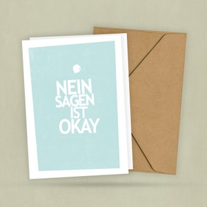Postkarte - NEIN sagen ist okay - Achtsamkeit gegen Überforderung - Guter Rat für gutes Mindset - Krisen Vermeidung - Coaching - 2 Karten