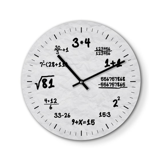 Wall Clock Math Nerd 30 Cm Funny Clock With Math Motif Etsy