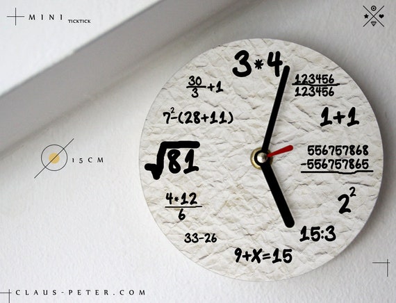 Kleine Wanduhr Mathe Nerd Ratsel Rechnen Deko Uhr Etsy