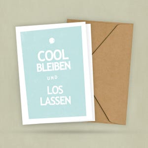 Postkarte - Cool Bleiben und Loslassen - Anti Stress Karte - Schmunzeln und Entspannen - Witzig - 2 Karten 1 Umschlag
