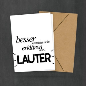 Spruchkarte - Besser kann ich es nicht erklären - Lehrer - Schüler - Lustig aber wahr - Typocard Design - DIN A6 - 2 Karten und 1 Umschlag