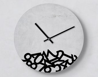 Moderne Wanduhr Collapse | Verrückte Uhr |  30 cm | Außergewöhnlich | Kreative Idee | Leise | Handmade | Designuhr | für Freigeister | rund