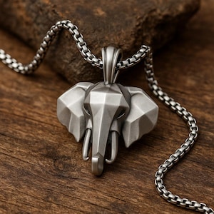 Sterling zilveren olifantenketting voor heren | Symbool van kracht, wijsheid en bescherming | Uniek cadeau voor hem, vriend, echtgenoot, vader, vriend