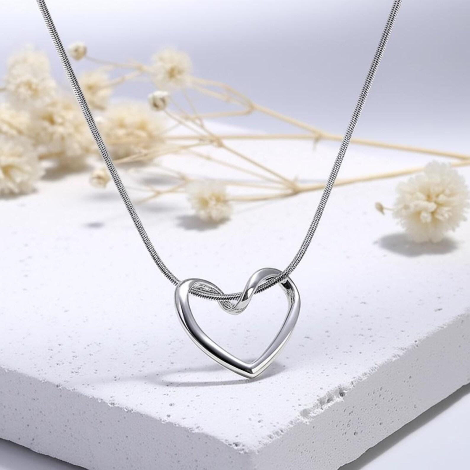 ネックレス・ペンダント SILVER925 Witty Cubic Heart String Necklace (3 COLOR) Cubic Zirconia Pendants | 6.0 Ct. Heart 14K Classic Pendant
