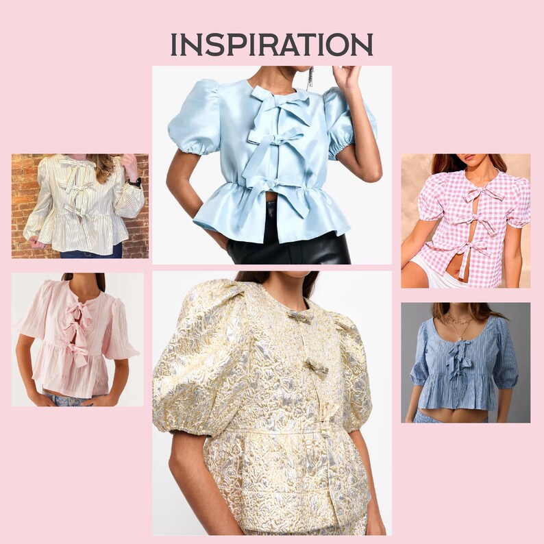 Puff Sleeve Peplum Blouse PDF Pattern - Sadie - Etsy