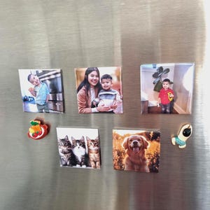 Custom Fridge Magnets – 2" x 2" Square Personalized Picture Magnets Custom Photo Magnets Personalized Gift Friends Family Fridge Home Decor