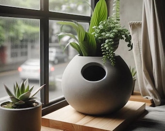 3D Printed Sphere Planter: Modern Self-Watering Plant Pot