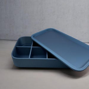 Modern Stackable Storage Box Set | 3D Printed Desk Organizer | Minimalist Home Office Organization | Bathroom Vanity Storage