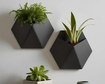 3D Printed Hexagon Wall Planter: Modern Geometric Home Decor