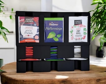3D Printed Tea Bag Organizer: Modern Black Tea Station