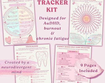 Neurodivergent Self-Care Tracker Kit | ADHD-Friendly Visual Planner | Daily & Weekly Trackers, Body Compass, Printable PDF