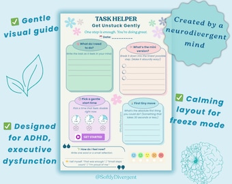 ADHS Aufgaben-Helfer: Visueller Planer für Funktionsstörungen der Organe (druckbar & digital)