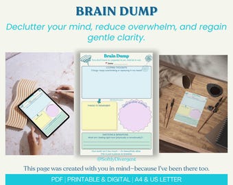 Brain Dump Printable | ADHD-Friendly Planner Page | Mental Declutter Journal | Calm Command Center