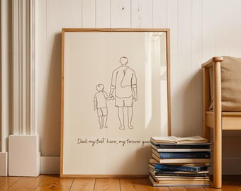 Dad and Son Line Art Print - Minimalistisches Vatertagsgeschenk (Digitaler Download)