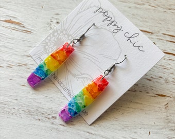 Polymer Clay Earrings, Clay Jewelry, Modern Boho Style, Rainbow Earrings, Pride Earrings, Pride Gift, Nanci