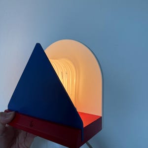 Ikea Stoja wall lamp – wall lamp 1989 Memphis style retro design blue red white