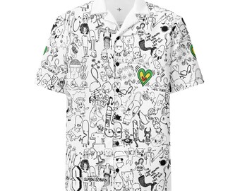 Camisa abotonada Doodles (estilo hawaiano)