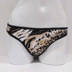 Mini Micro G String Bikini Bottom in Super Thin Skinz Wild Tiger