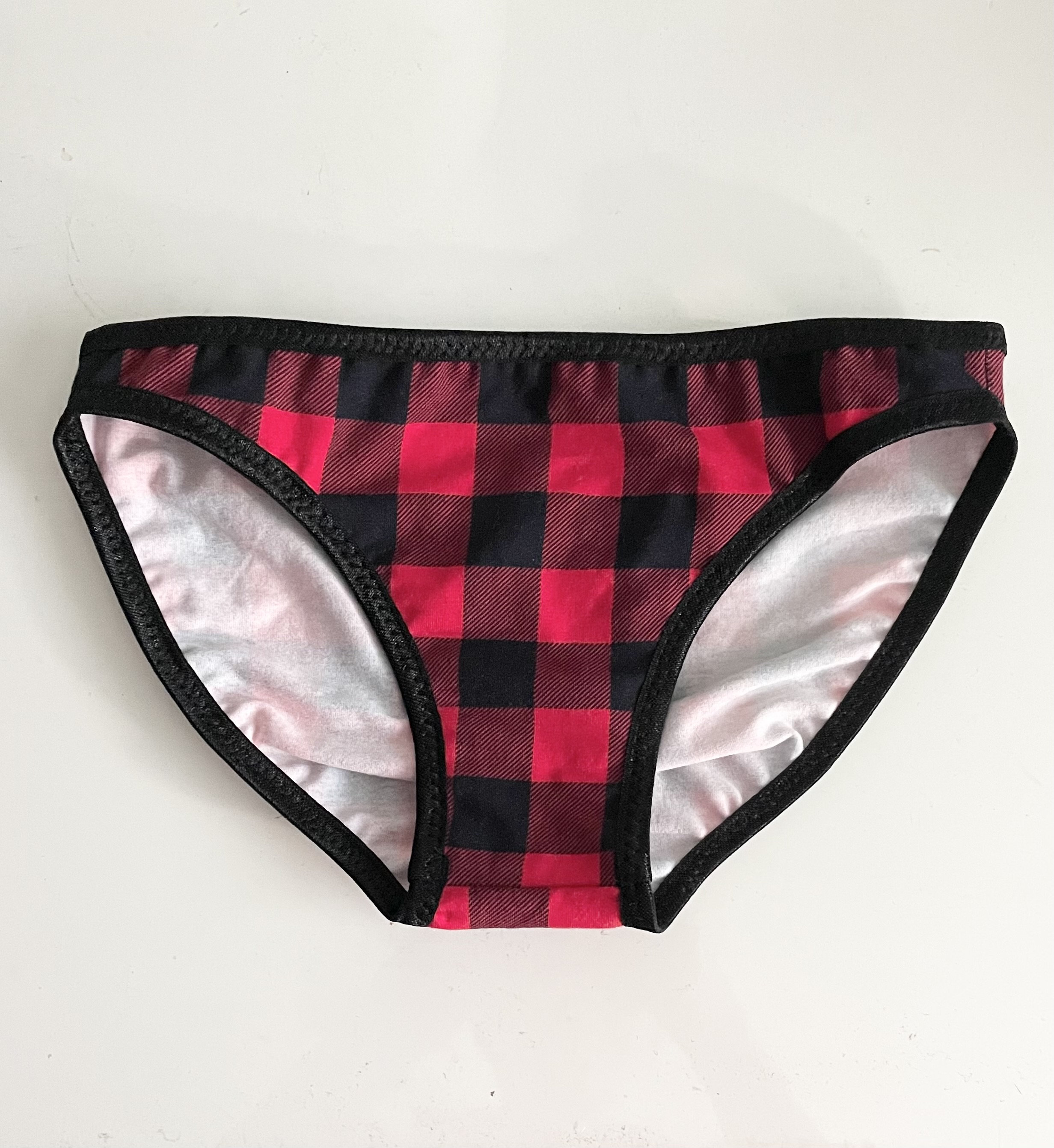 LeoLines, LLC ™ Child Size C8 Bikini - COTTON Buffalo Plaid Print Panties  Underwear Made for Transgender Girls/Women M2F mtf