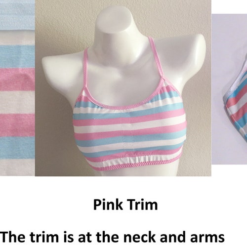 Leolines LLC ™ Transgender Flag Sport Bras Made for Etsy