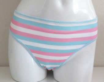 LeoLines, LLC ™  Transgender FLAG Print with Regular Trim - Panties Underwear Made for Transgender Girls/Women M2F mtf