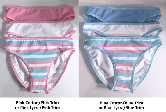 Leolines, LLC ™ 10% OFF Trans Flag 3-pack With Regular Trim 1 Print 2 Solid Panties  Underwear Made for Transgender Girls/women M2F Mtf 