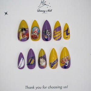 Legends Unite Nail Box – Handmade Press-On Nails Inspired by Iconic Characters & Fan Art, Gift for Fans