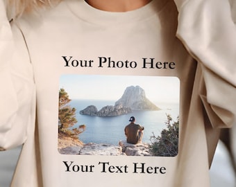 Custom Photo Sweatshirt Personalized Picture Hoodie with Your Photo & Text – Unique Custom Sweatshirt Gift