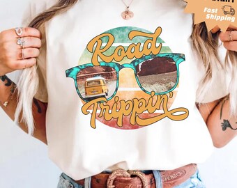 Road Trippin T Shirt, Comfort Colors, Road Trip Shirt, Wanderlust Tee, Adventure TShirt, Travel Lover Gift, Retro Car TShirt