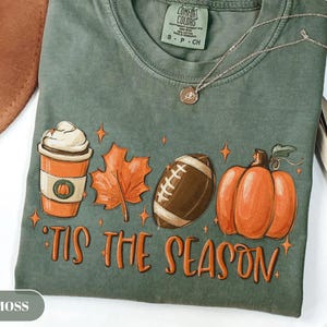 Tis The Season Shirt, Fall Comfort Colors Tee, Fall Football T-Shirt, Autumn Tee, Halloween TShirt, Gamer Day, Tis The Season TShirt