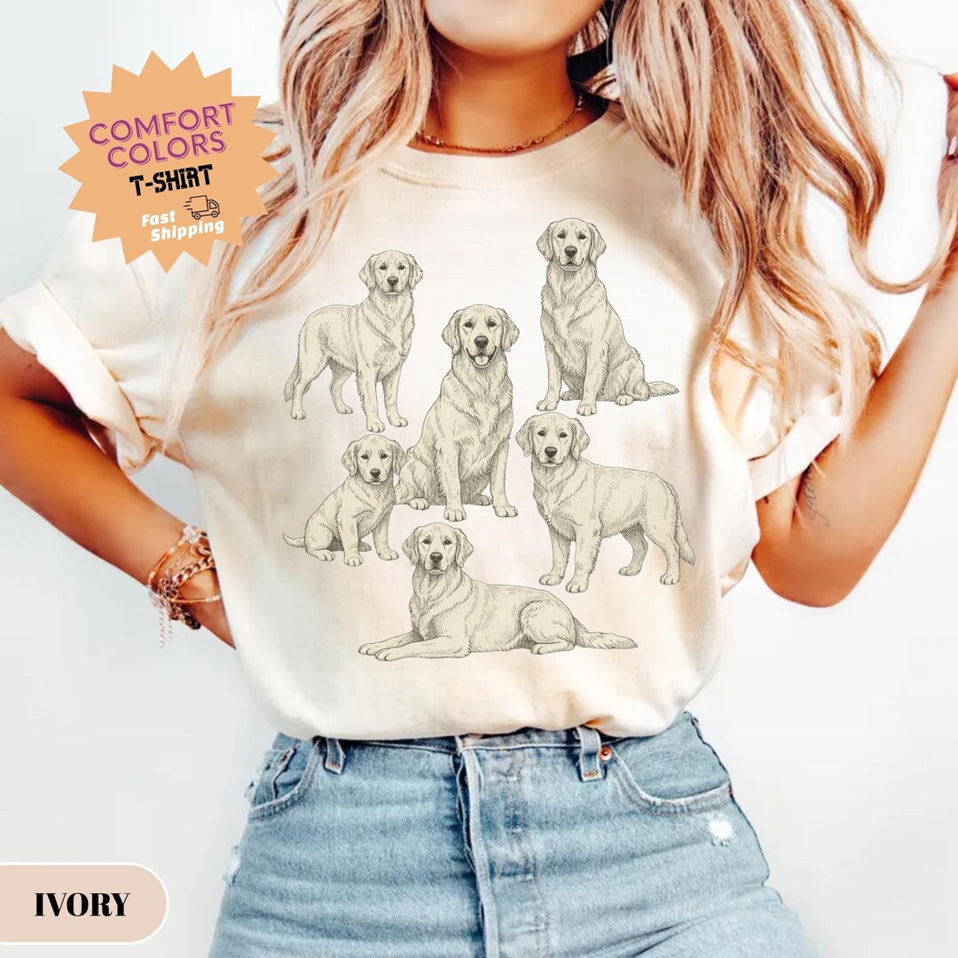 Golden Retriever Shirt, Comfort Colors 1717 Vintage Dog Tee, Y2K Tattoo ...