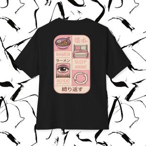 T-Shirt Oversized Ramen Anime / Otaku Graphic Tee with Japanese Text / Cozy Kawaii Anime Lover Shirt for gift