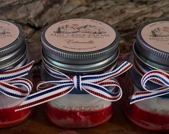 Citronella Bundle- (3) 8oz. - Red, White & Blue, 4th of July Summer Bundle- Soy Wax - Made to Order