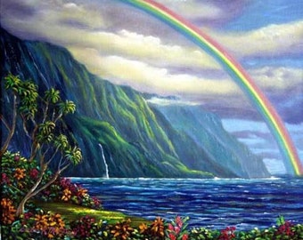 Somewhere Over The Rainbow Lies Heaven on Earth - oil painting by Kathy McCartney