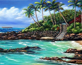 Secret Beach, Maui, Hawaii original oil painting by artist Kathy McCartney