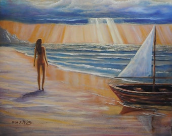 Crossing Over to the Other Side - Original Art by artist Kathy McCartney