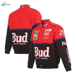 NASCAR Vintage Adult Unisex Racing Jacket Fully Embroidered & Printing Budweiser  jacket Best Gift