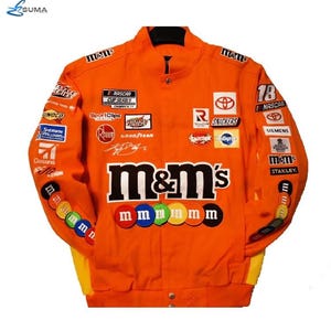 M&M NASCAR Vintage Racing Adult Unisex Jacket Fully Embroidered and Printing Racing jacket MnM jacket