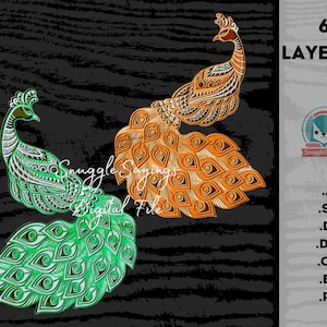 3D Peacock SVG Layered Laser Cut Multilayer Wall Art Glowforge Cricut Bird Decor Digital File Home Decor Gift