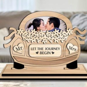 Hochzeit Auto Foto Bilderrahmen Geschenk SVG | Laser Cut Umschlagbox | Digitaler Download für Glowforge, Cricut, CNC | Braut Bräutigam Geschenk Vorlage