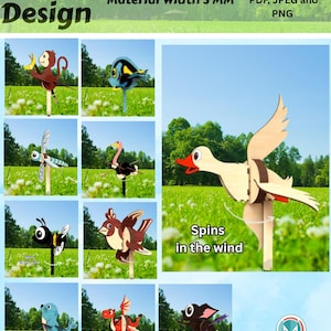Schattige dieren windmolen SVG – KIDS zweefmolen lasergesneden bestand voor Glowforge & Cricut | DIY boerderijdecor digitale download | Ambachtelijke windmolen voor kinderen