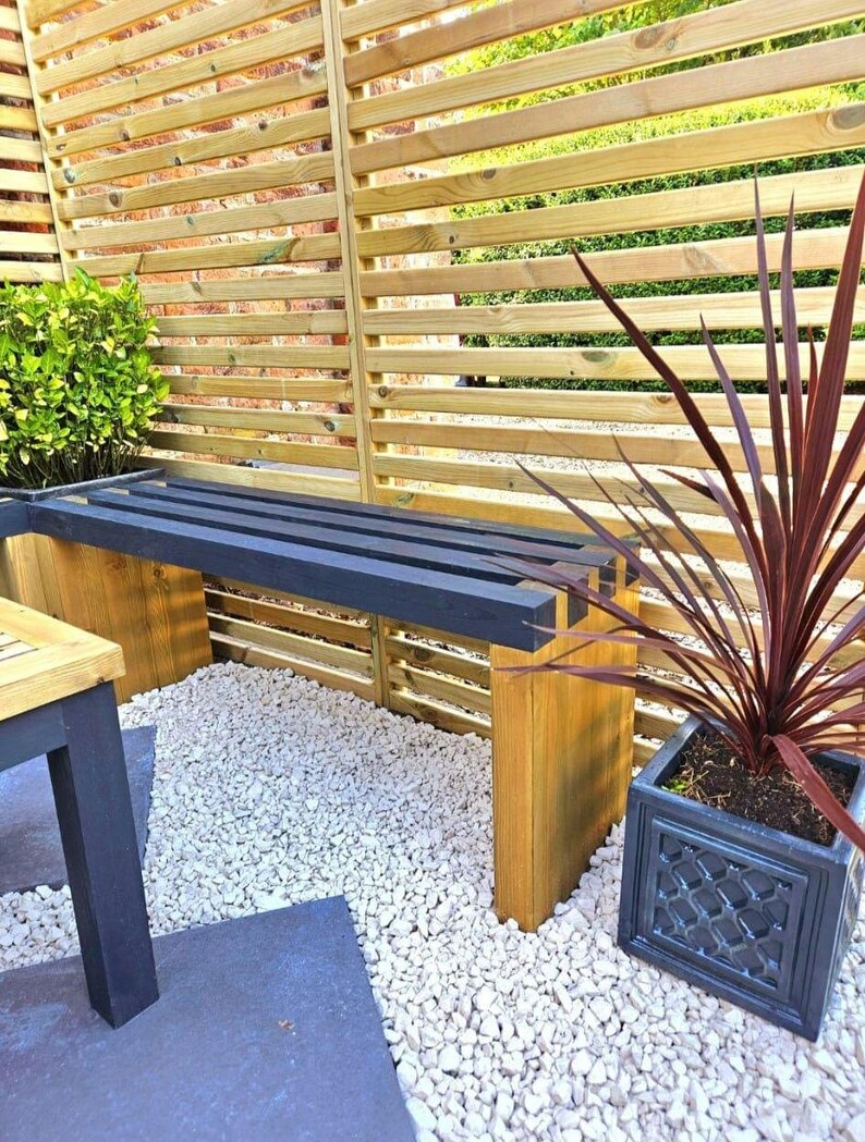 Solid Wood Garden Furniture Set - Etsy UK
