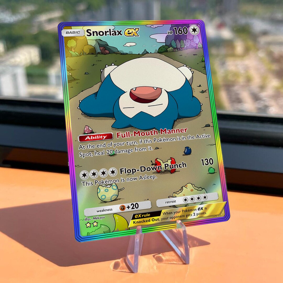 Snorlax Ex Full Art Proxy, Custom Holo Pokémon Card, Fanmade TCGP Art ...